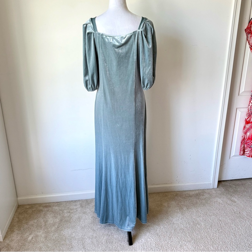 NWT JESSAKAE Velvet Sea Glass Eloise 3/4 Sleeve Maxi Dress—SZ. XL - Picture 5 of 17